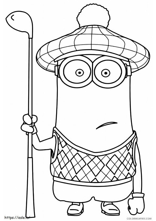 Minion Has A Golf Club coloring page