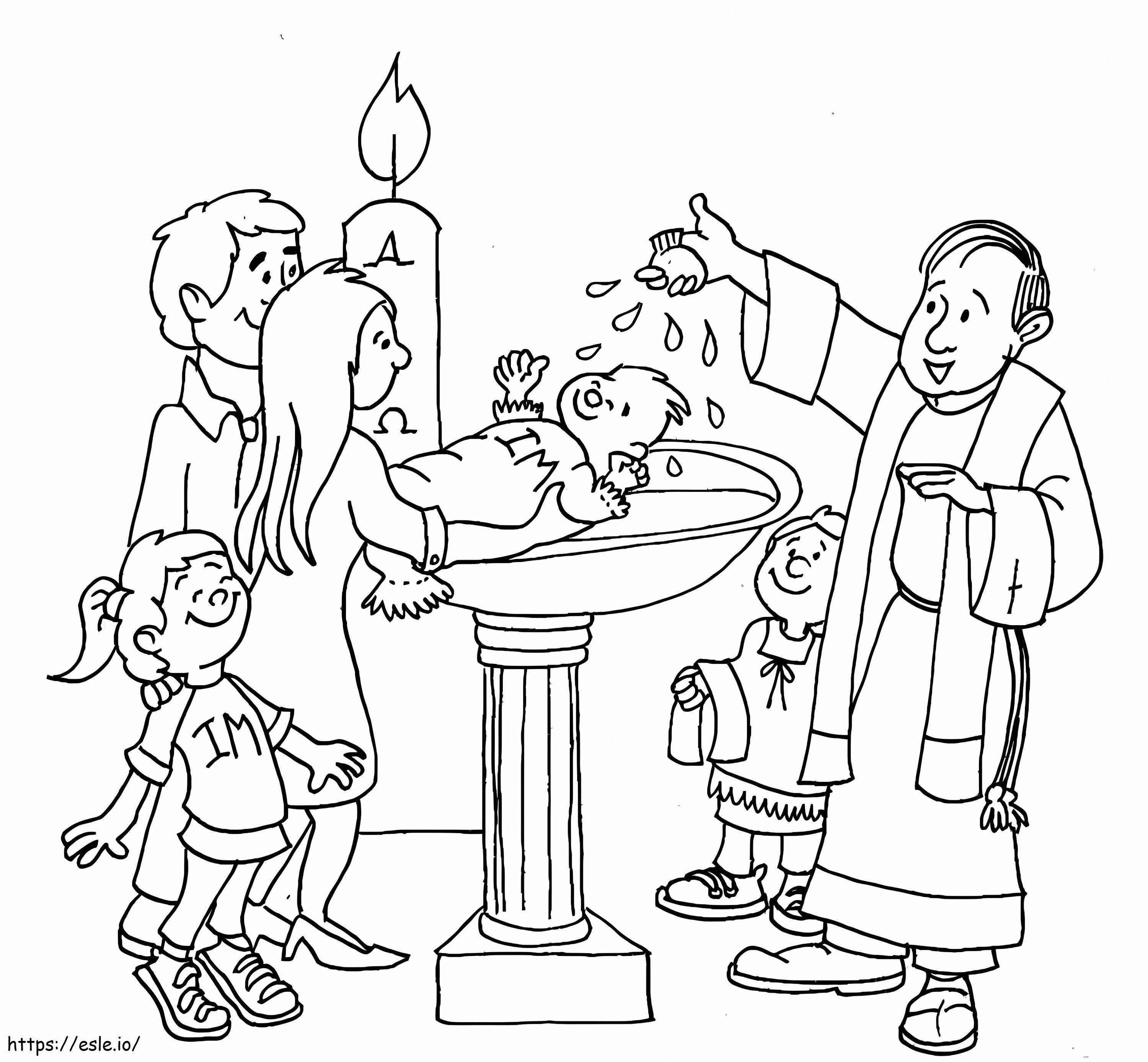 Stampa Battesimo da colorare