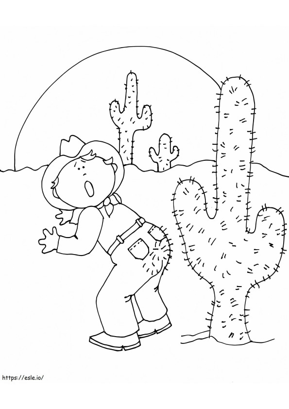 People And Cactus coloring page