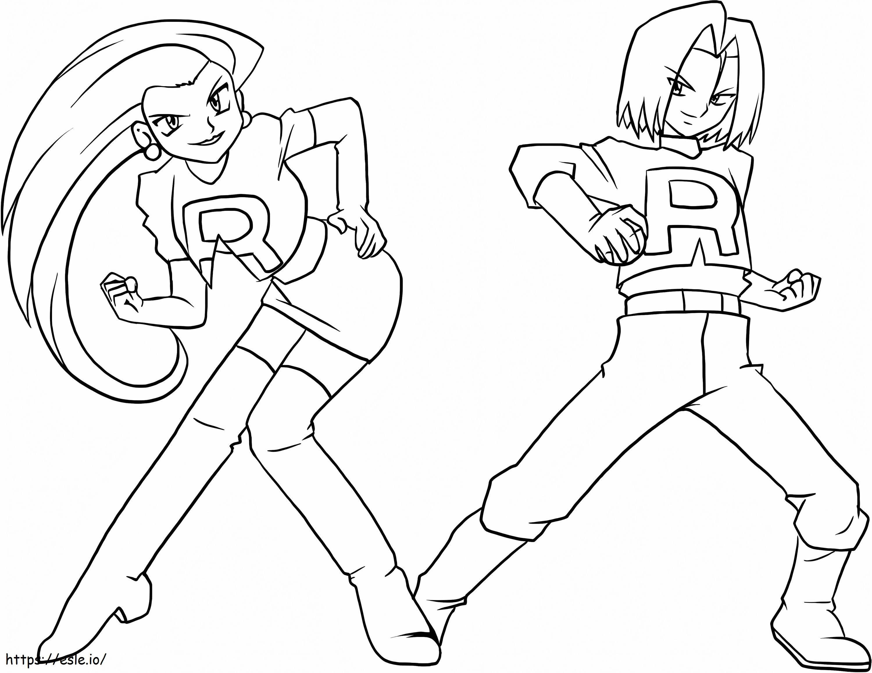 Jessie And James Team Rocket coloring page