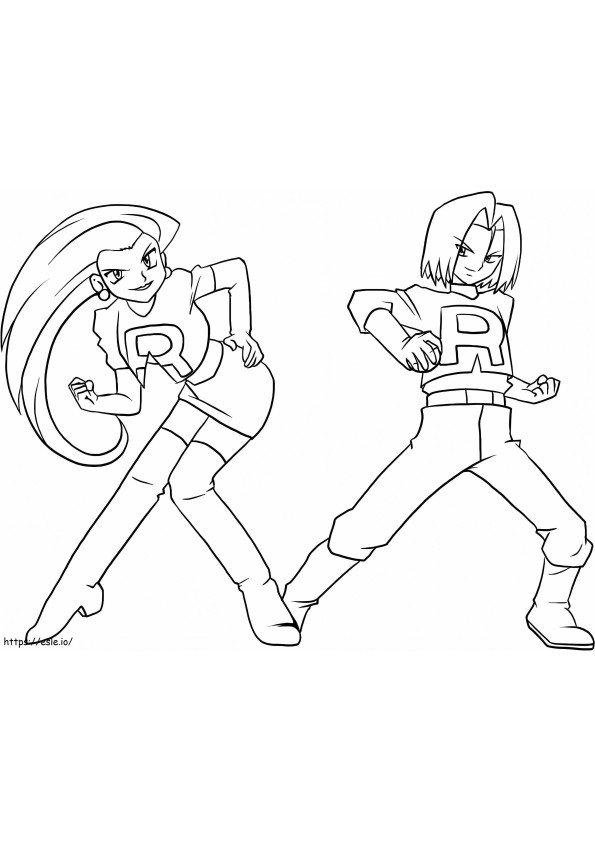 Jessie And James Team Rocket coloring page