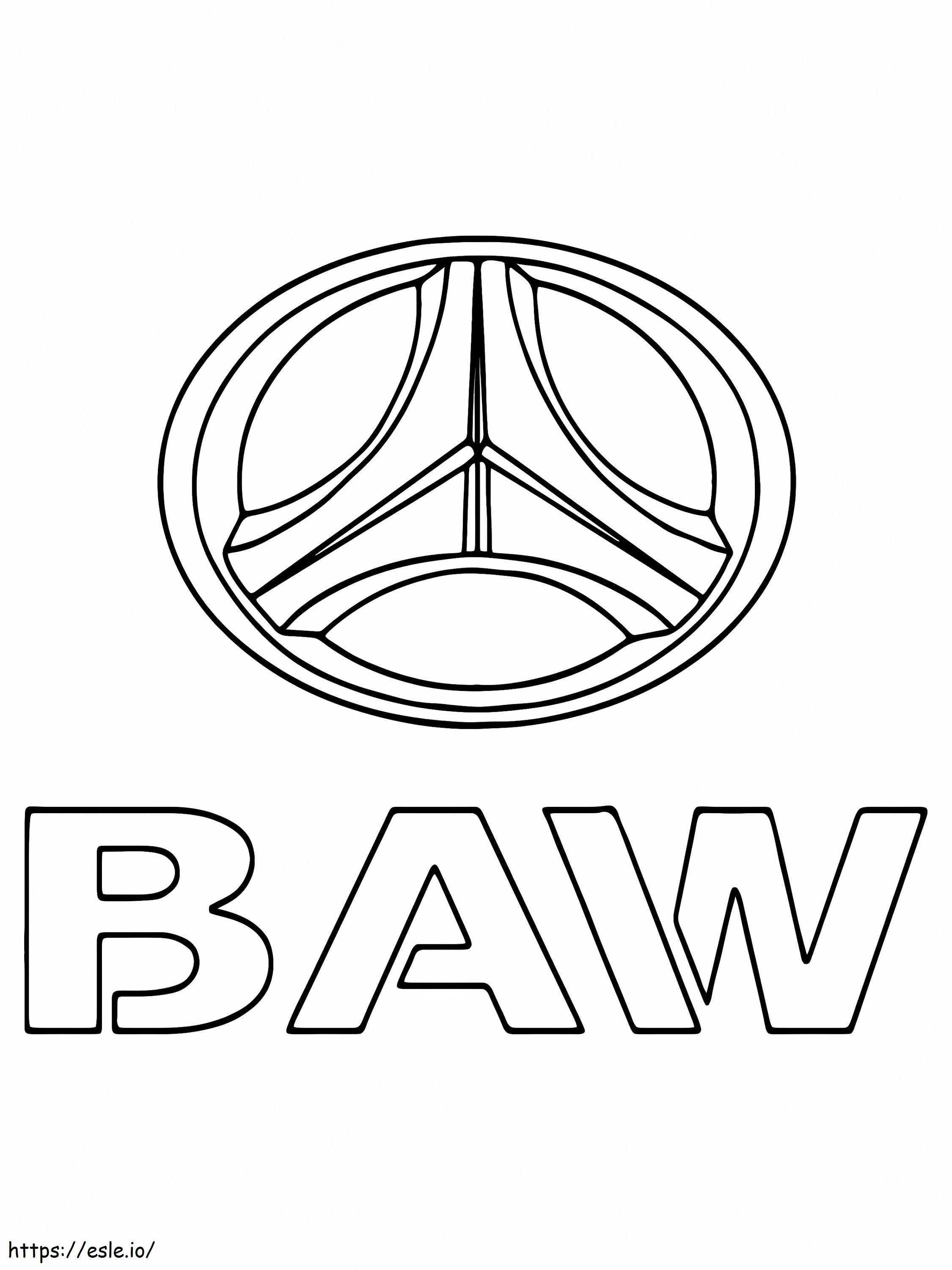 Logotipo del coche de Baw para colorear