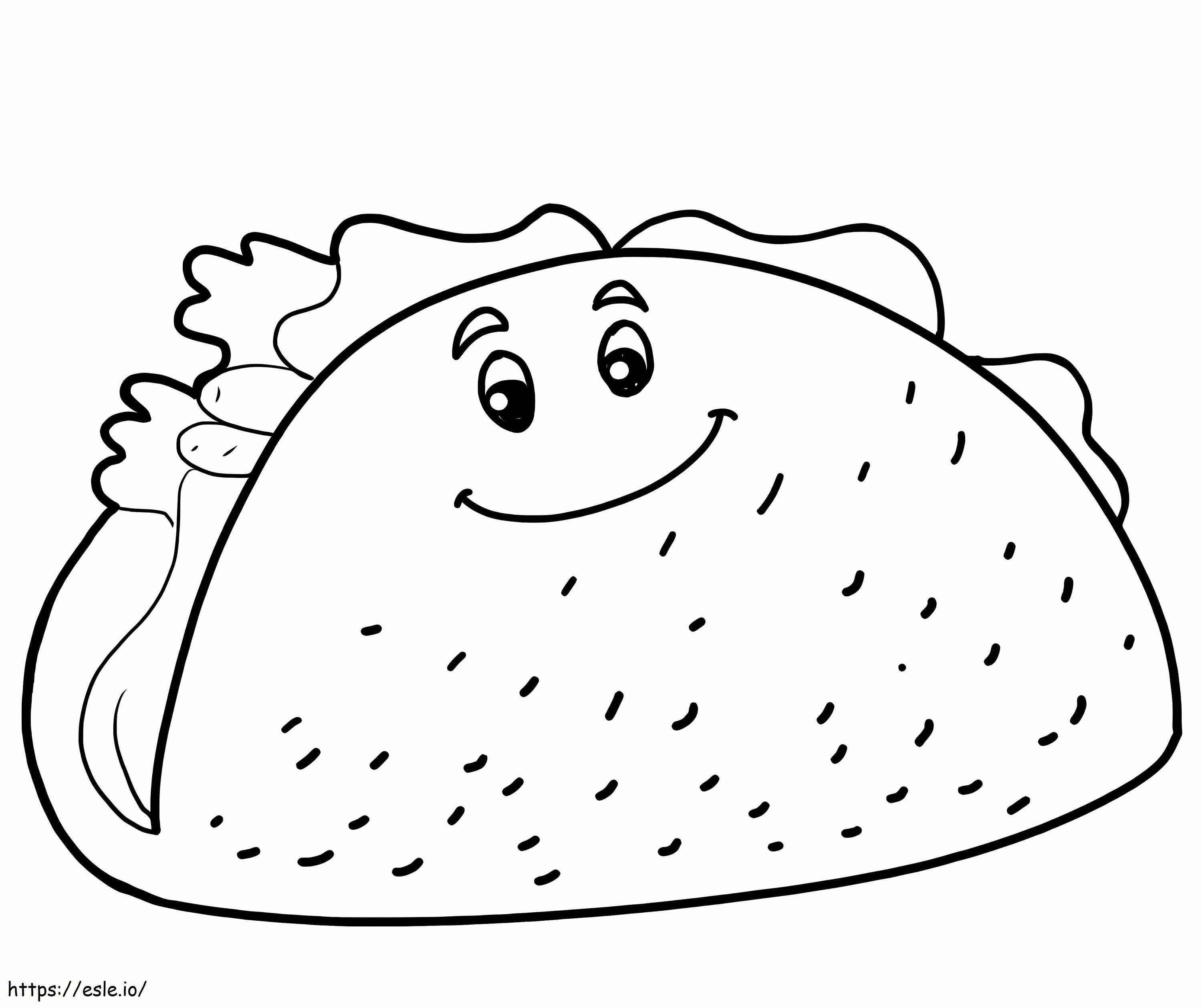 Smiling Taco coloring page