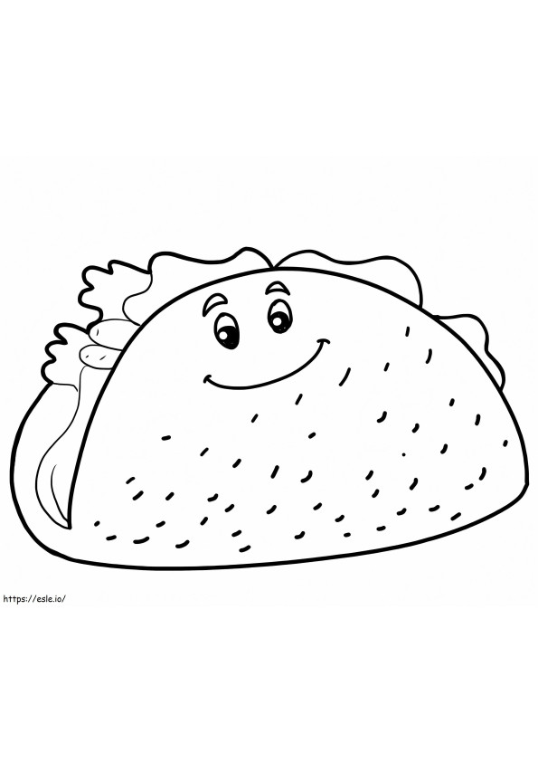 Smiling Taco coloring page