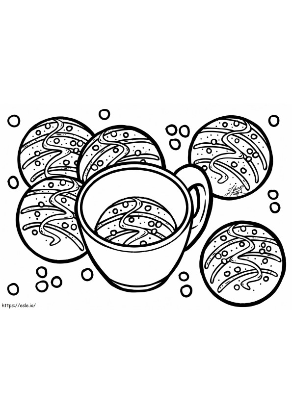 Hot Chocolate And Cookies coloring page
