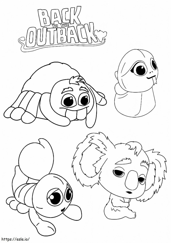 Back To The Outback Characters coloring page