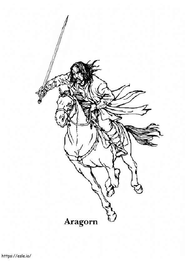 Coloriage Cheval d'équitation d'Aragorn à imprimer dessin