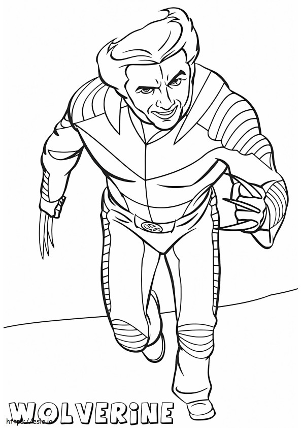 Coloriage Wolverine court à imprimer dessin