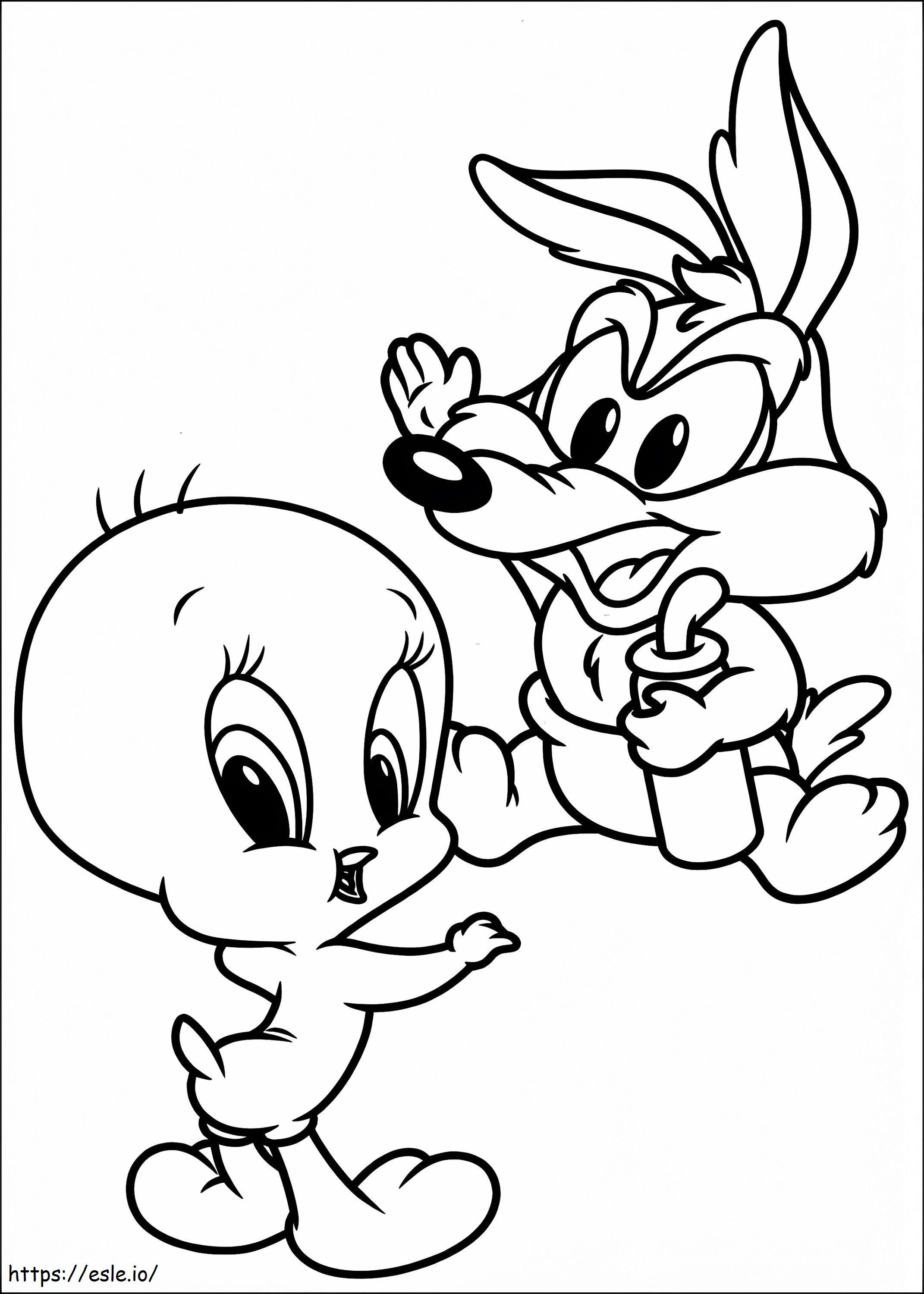  Bebé Piolín Y Bebé Wile E A4 para colorear