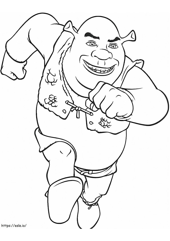 Shrek Is Running coloring page