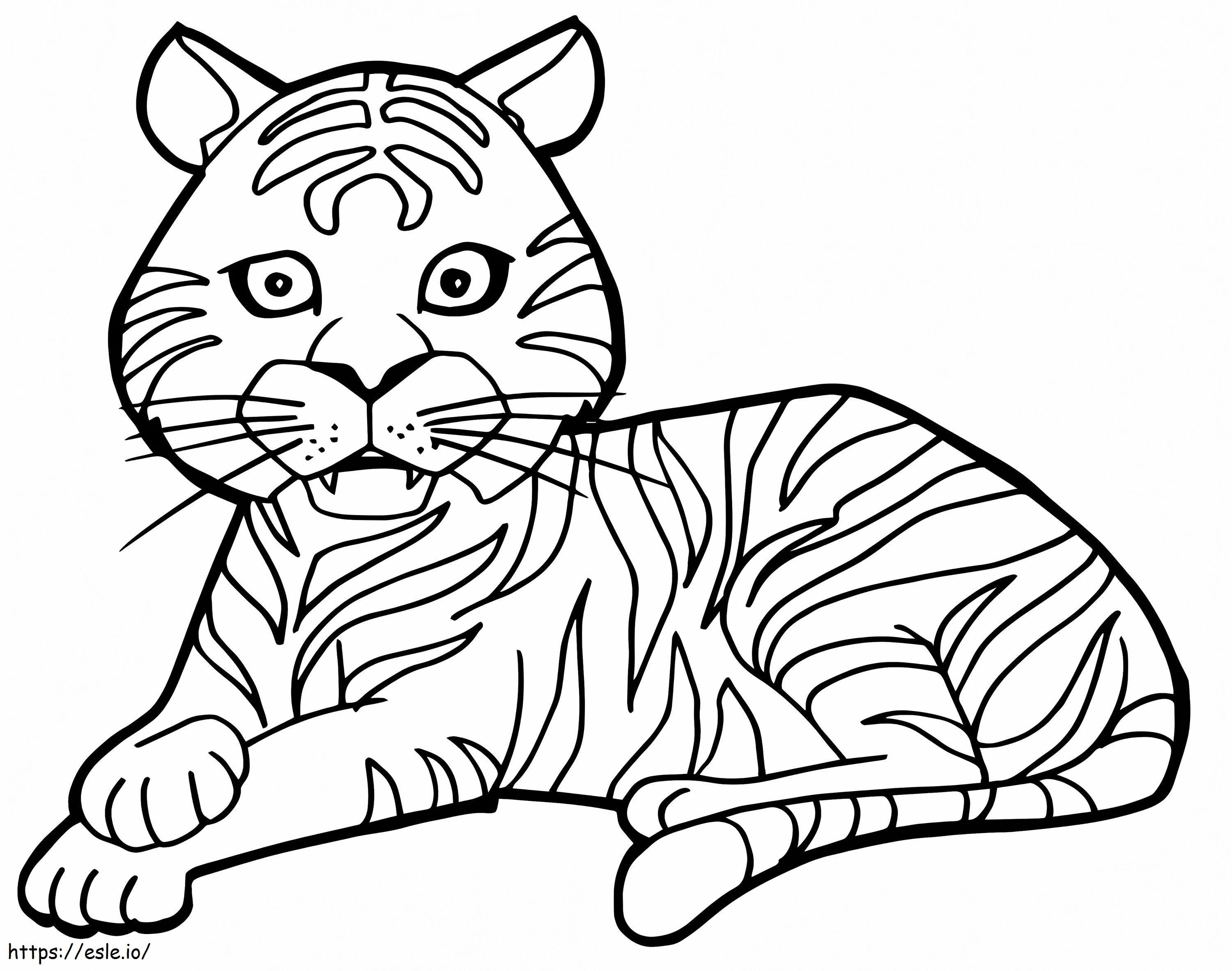 Aranyos rajzfilm tigris kifestő