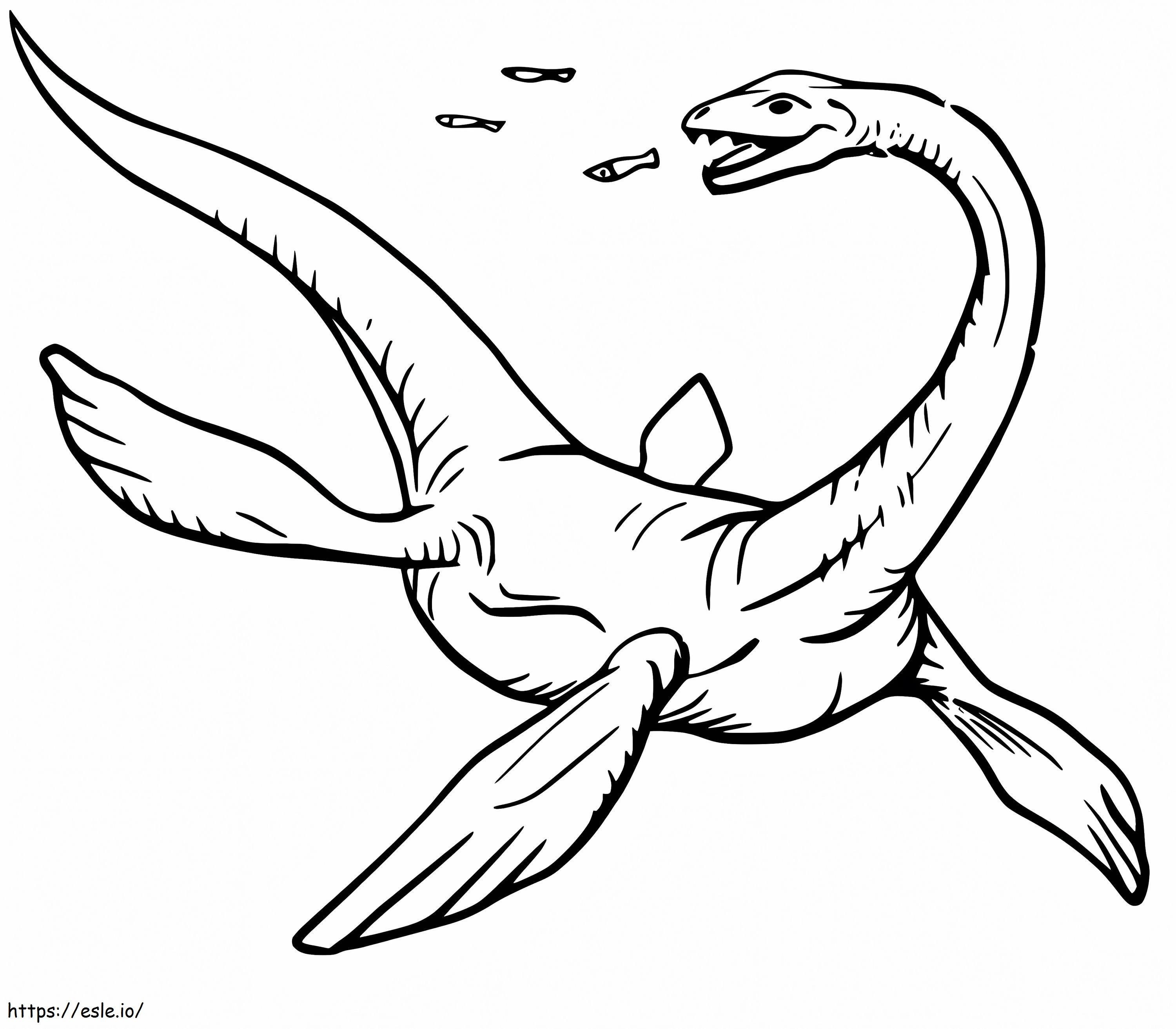 プレシオサウルス 1 ぬりえ - 塗り絵