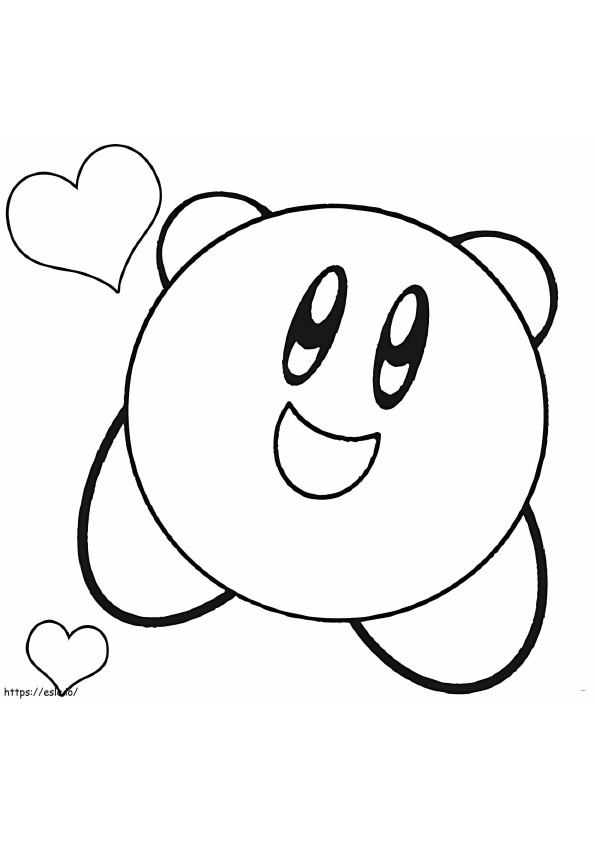 Coloriage Kirby souriant à imprimer dessin