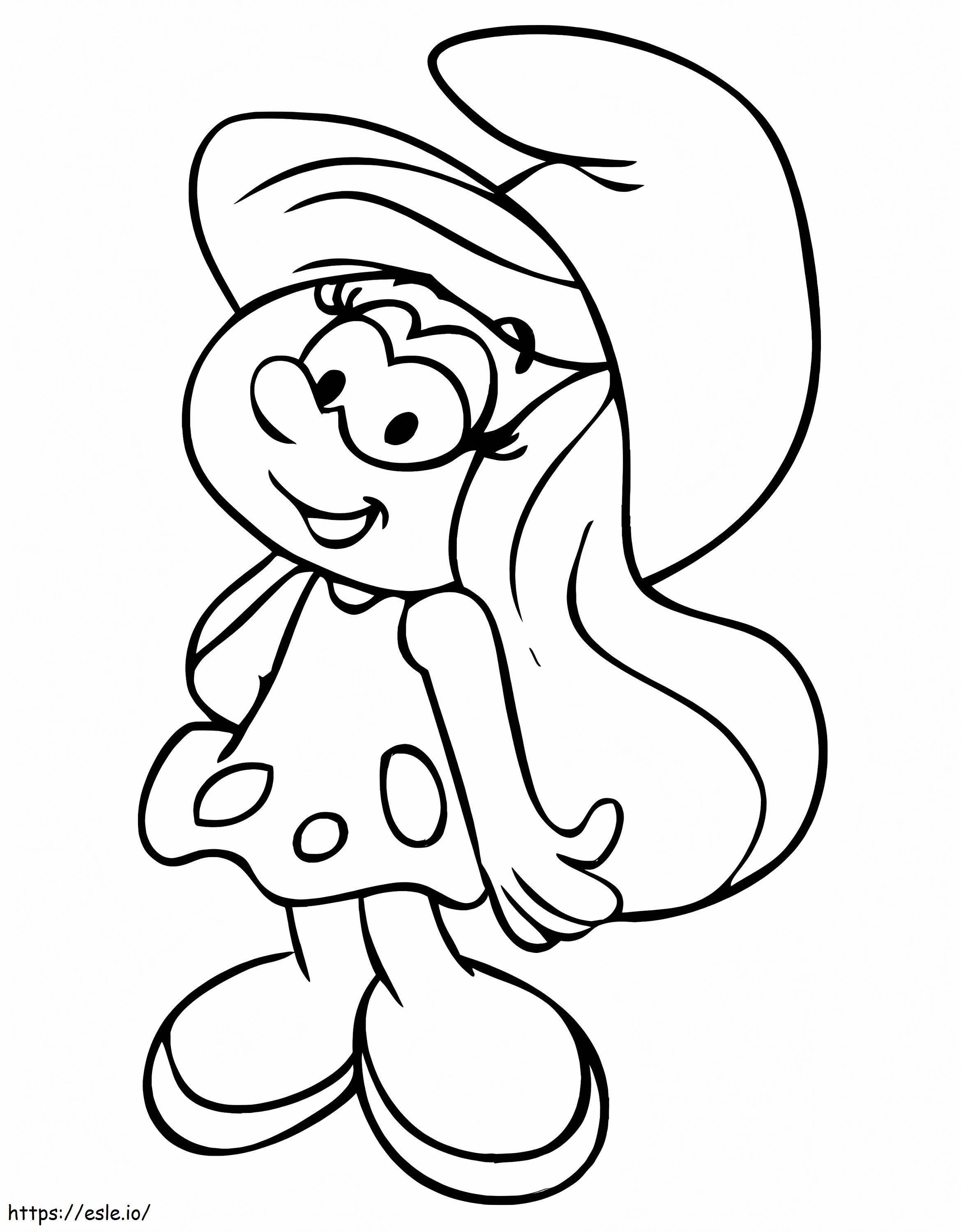 Funny Smurfette coloring page