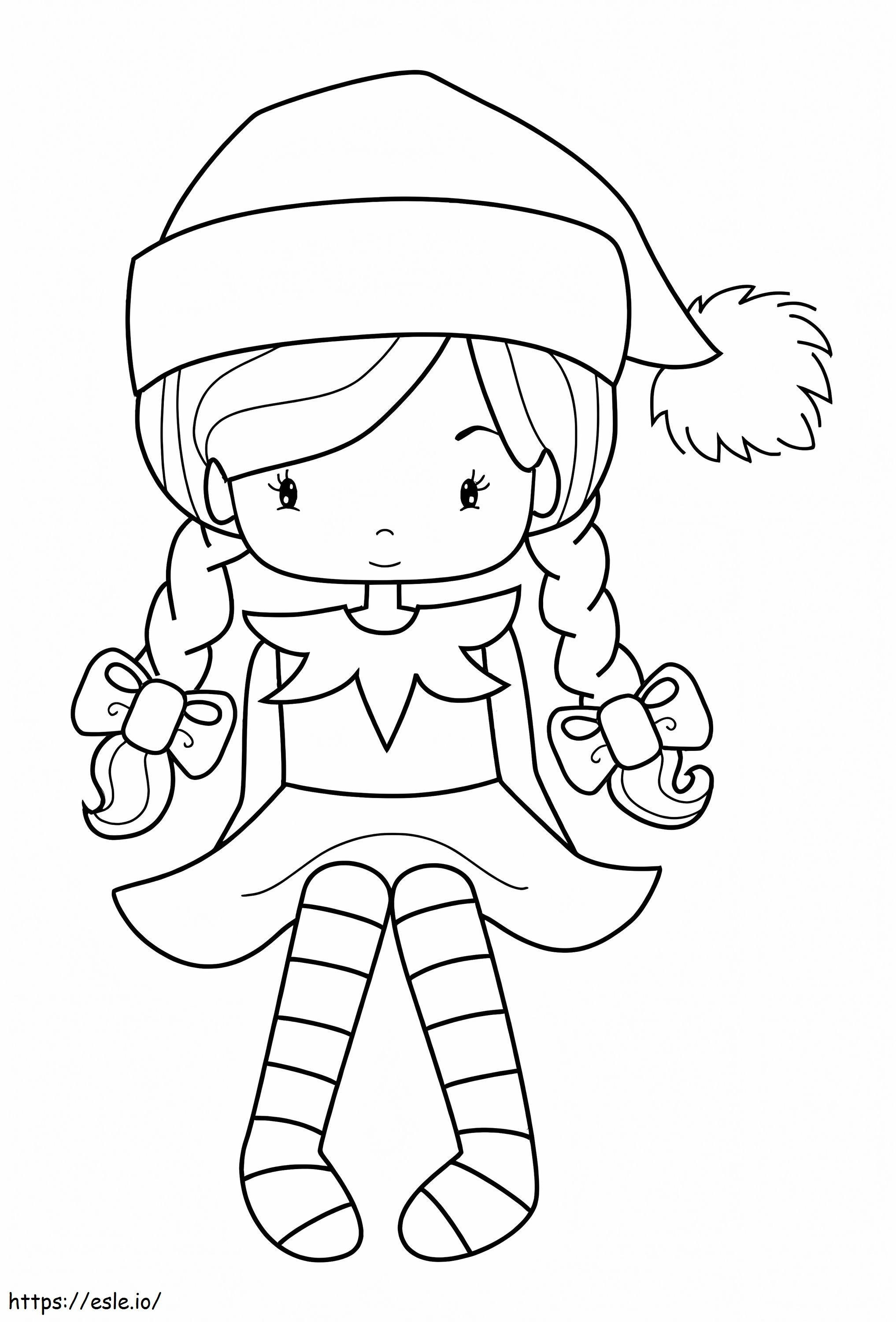 Girl Elf Coloring Page Printable