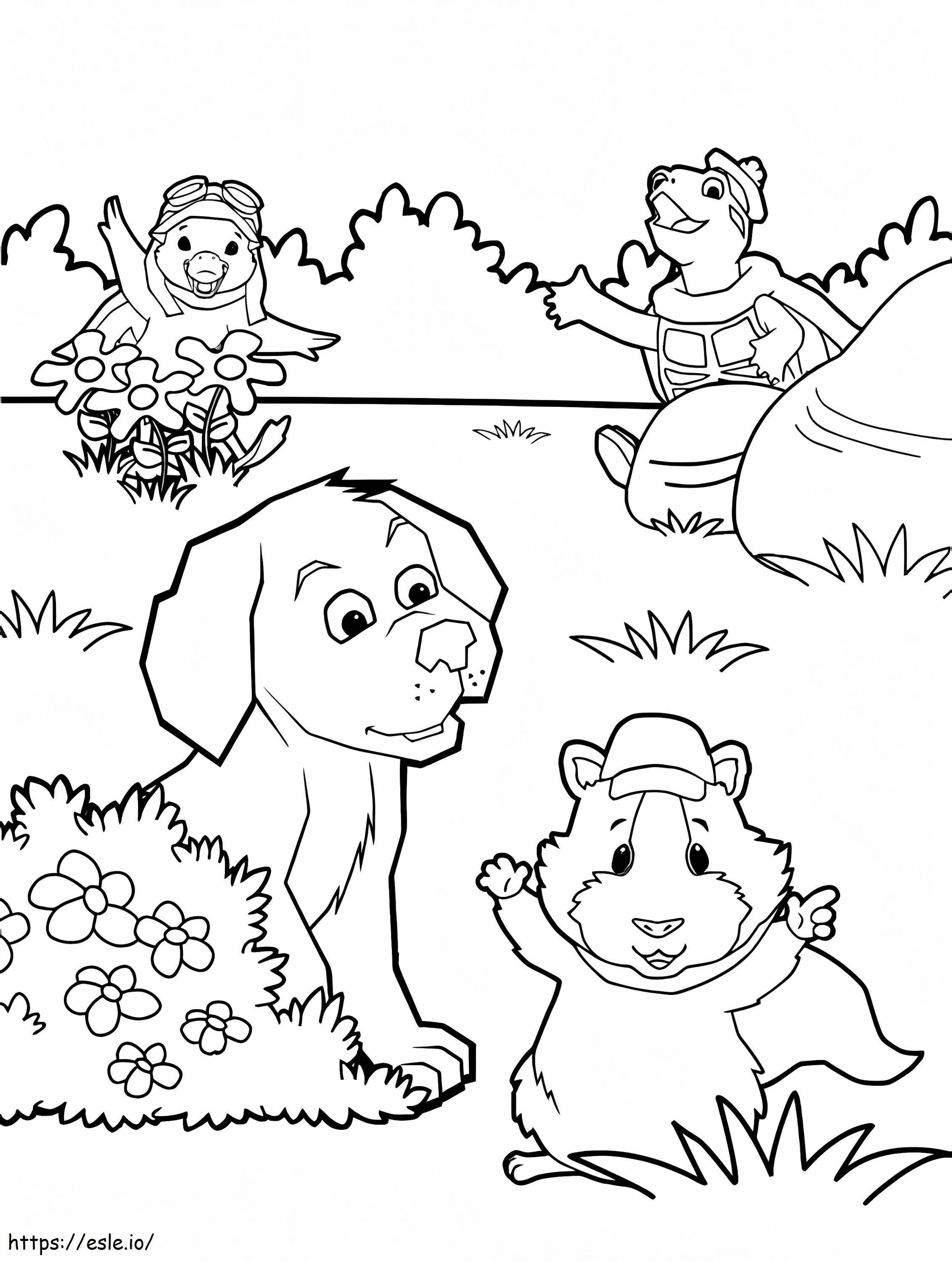 Coloriage Merveilleux animaux de compagnie et chien heureux à imprimer dessin