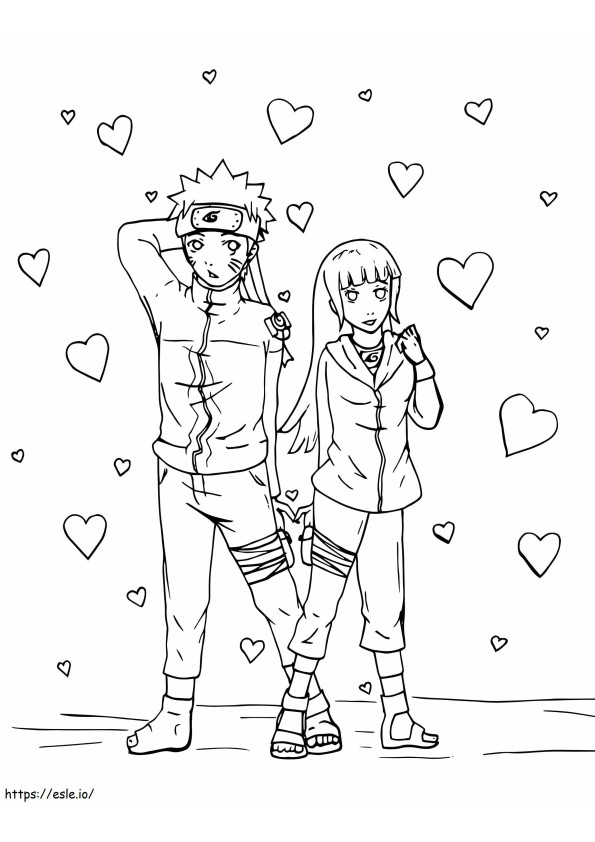 Naruto And Hinata Drawing coloring page