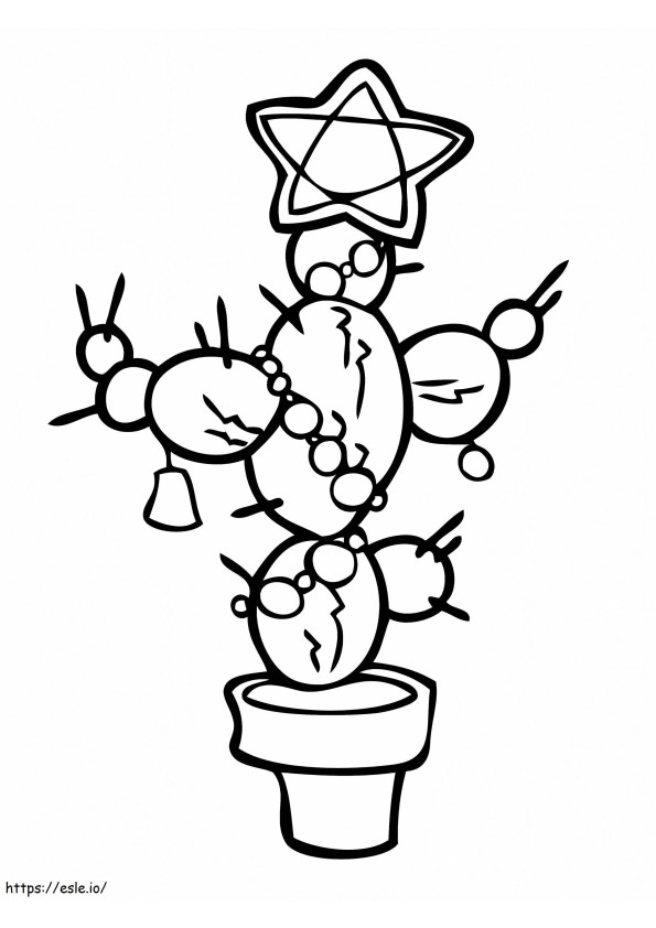 Cactus In Flower Pot coloring page