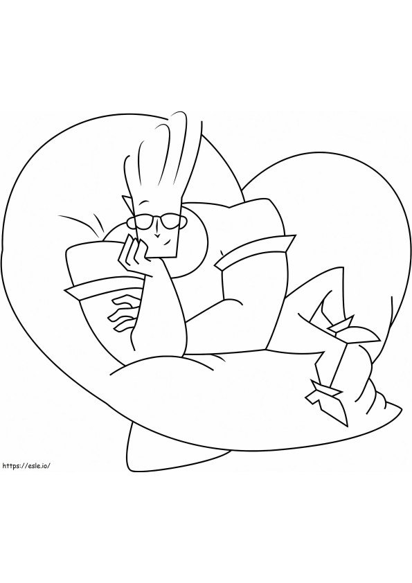 Smiling Johnny Bravo coloring page