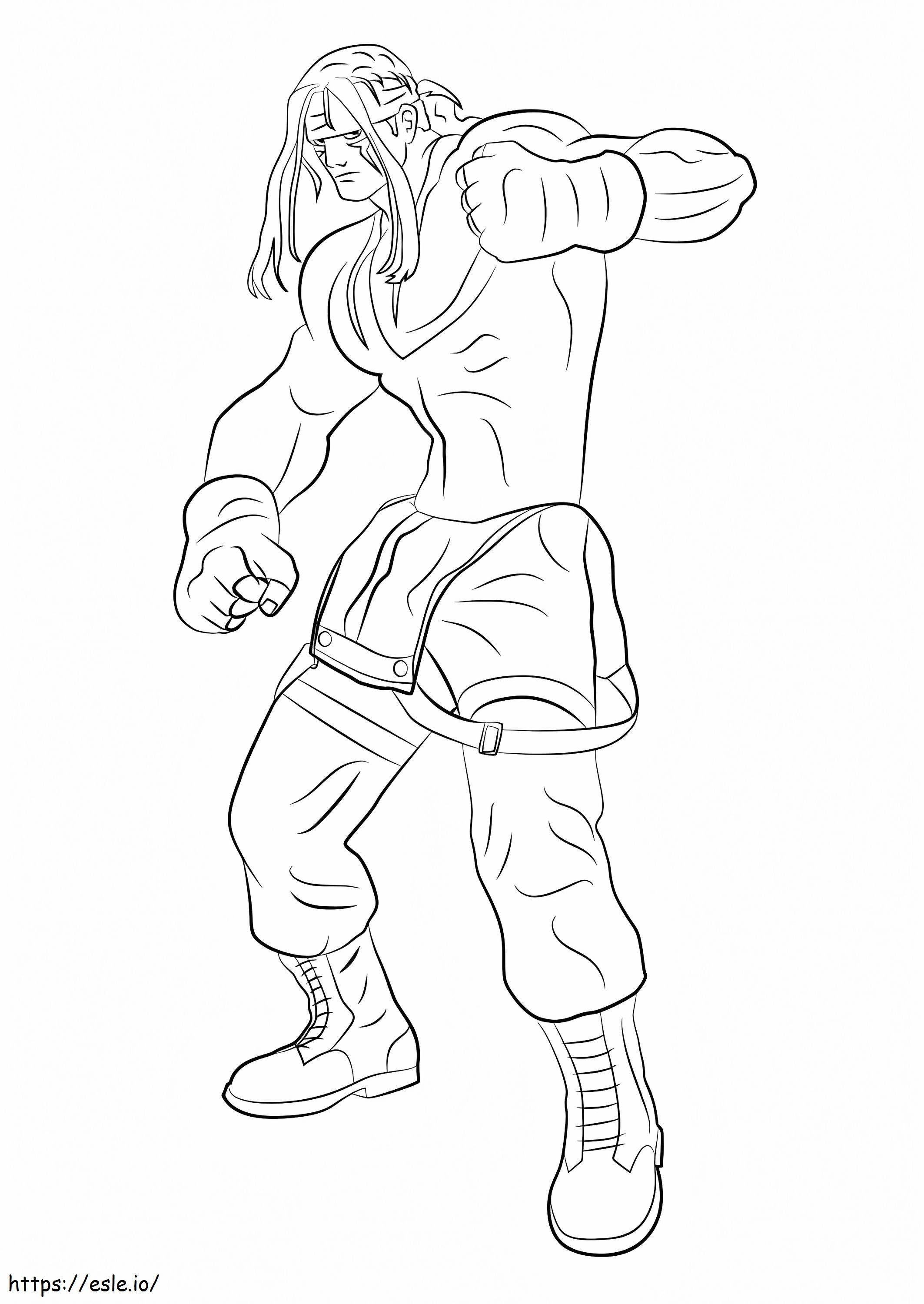 Alex From Street Fighter coloring page