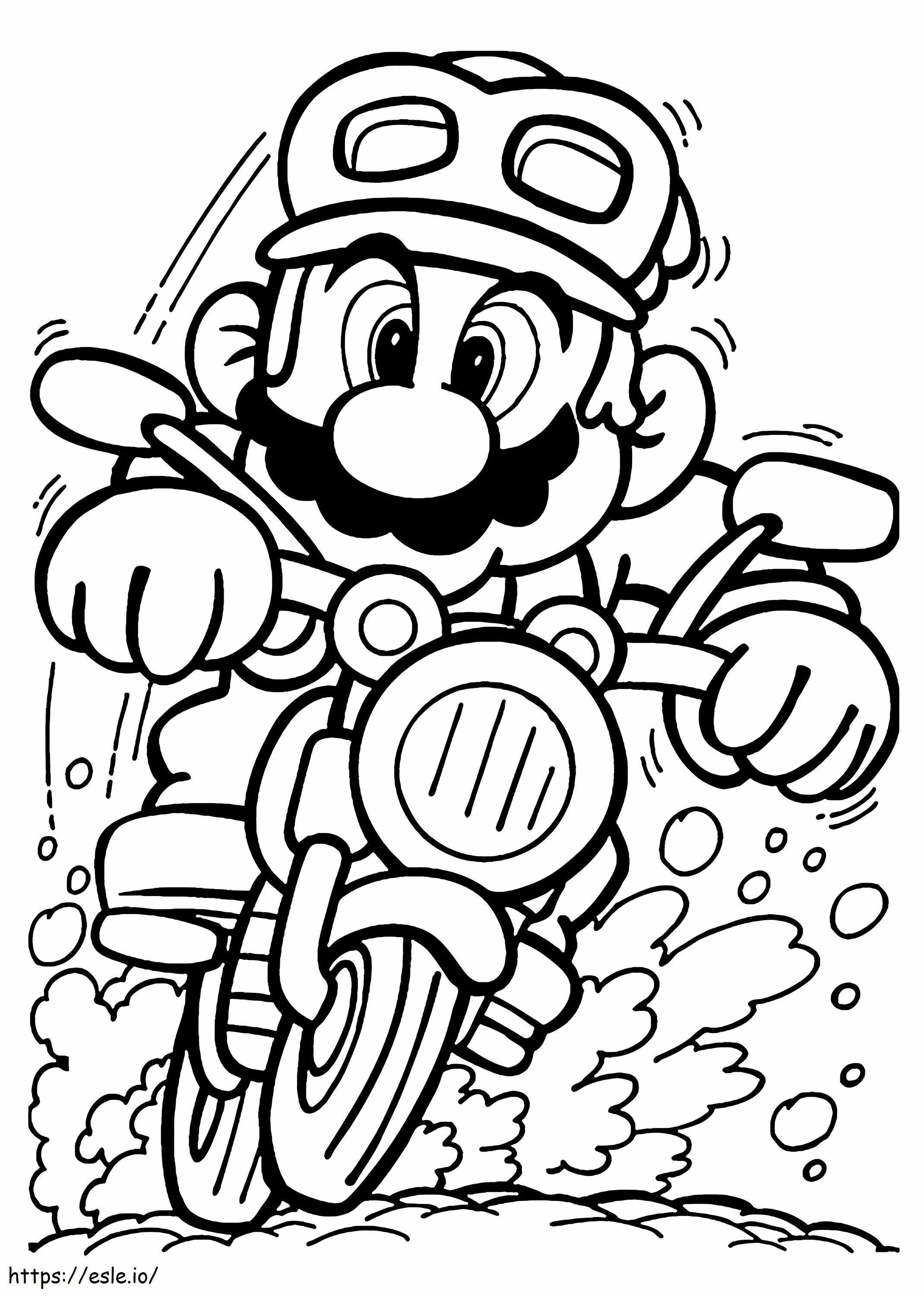 Coloriage Mario au volant à imprimer dessin