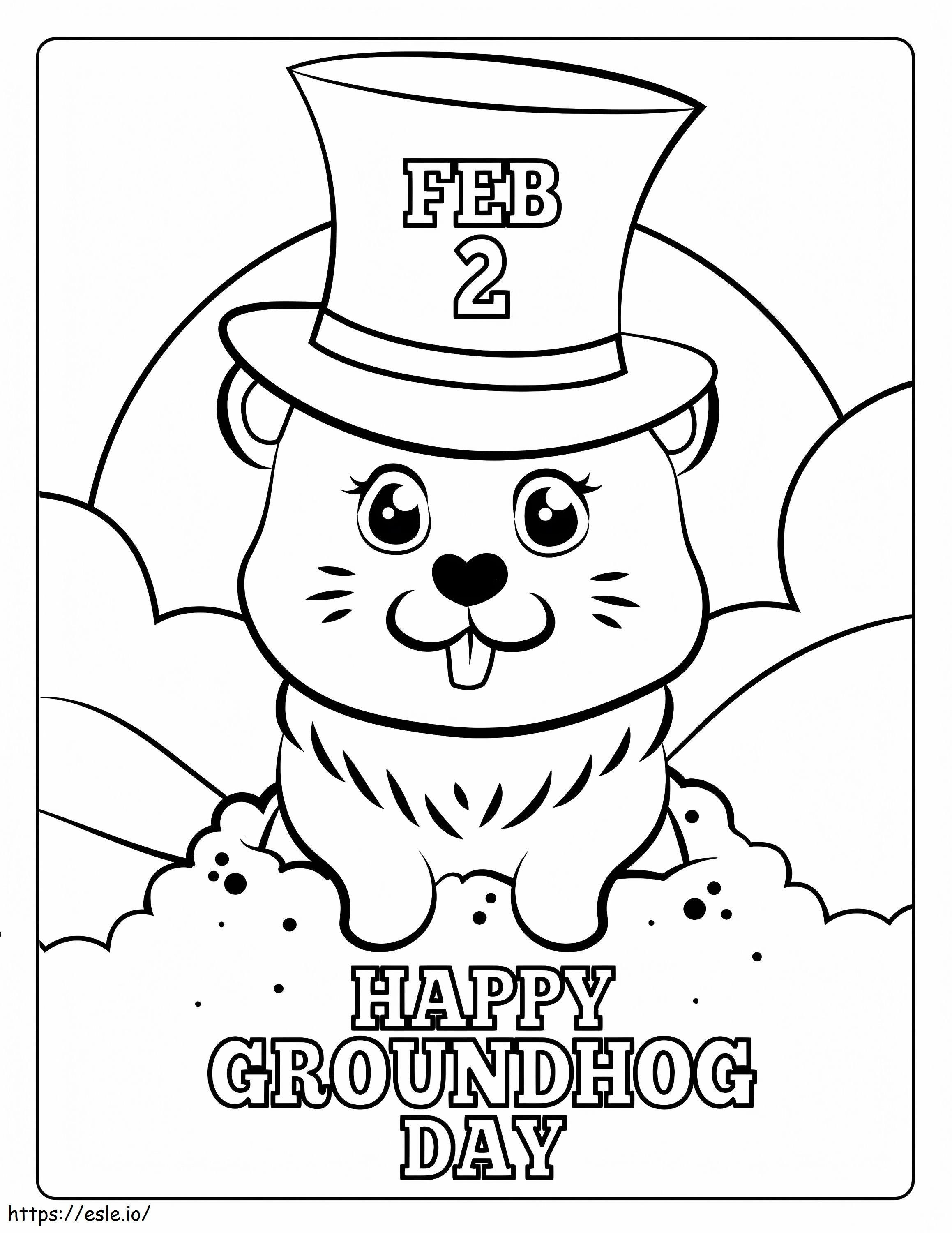 Groundhog Day 3 coloring page
