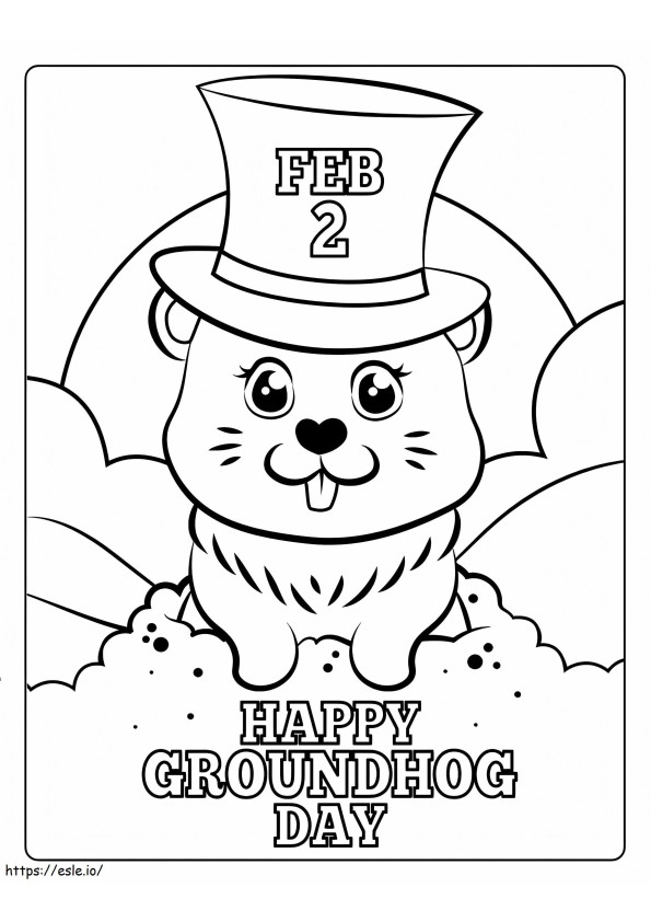 Coloriage Jour de la marmotte 3 à imprimer dessin