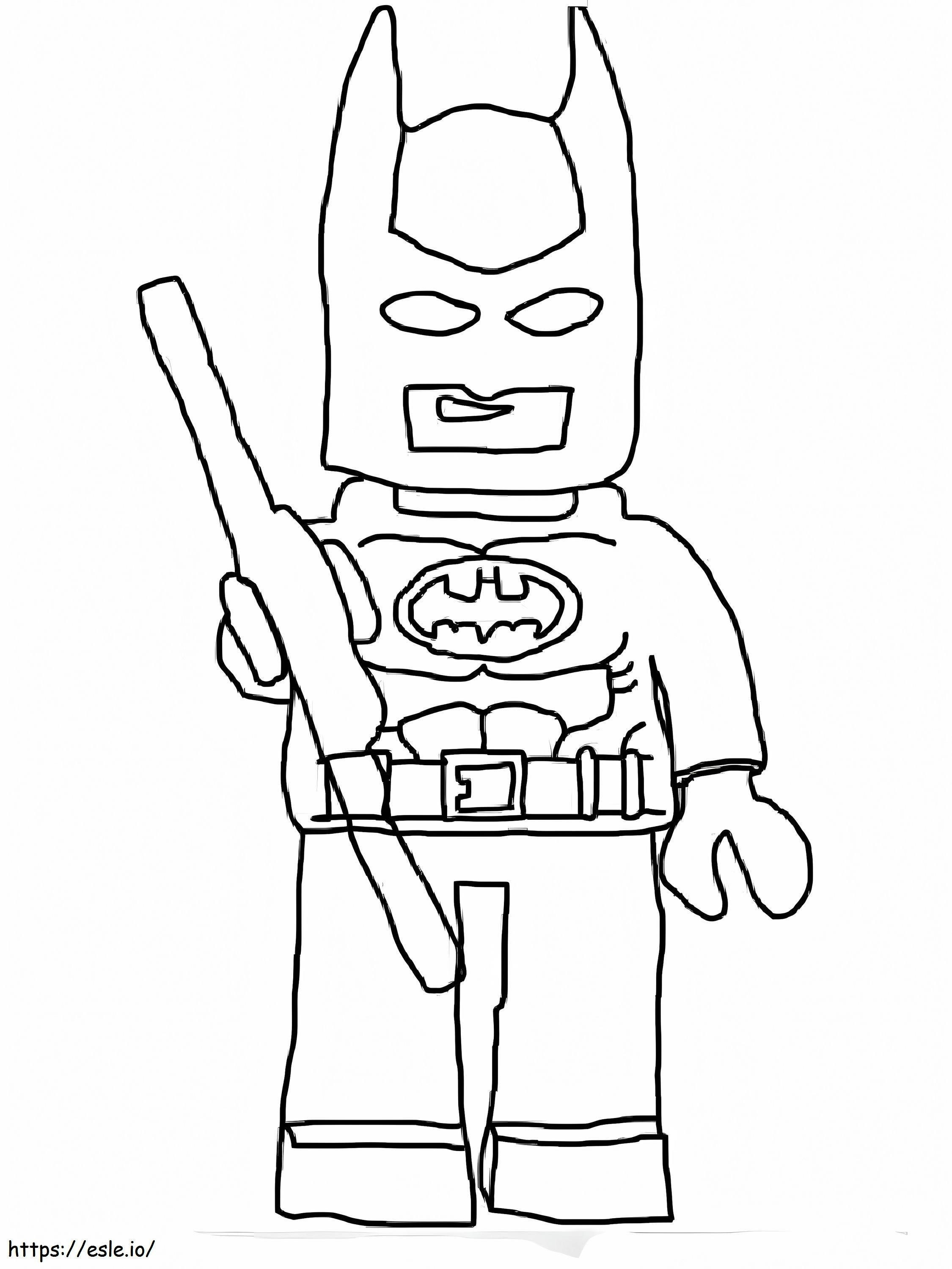 Dibuja a Batman sosteniendo un palo para colorear