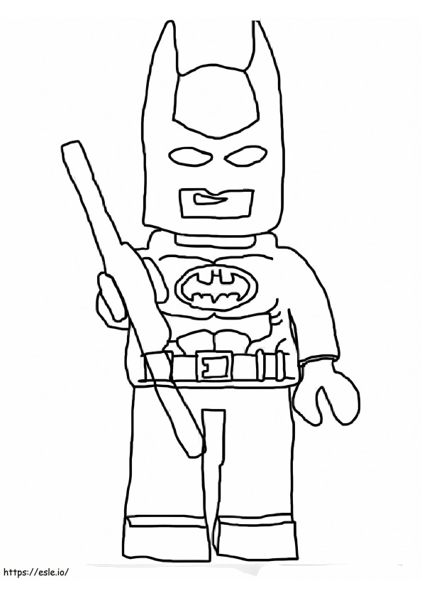 Teken Batman die een stok vasthoudt kleurplaat