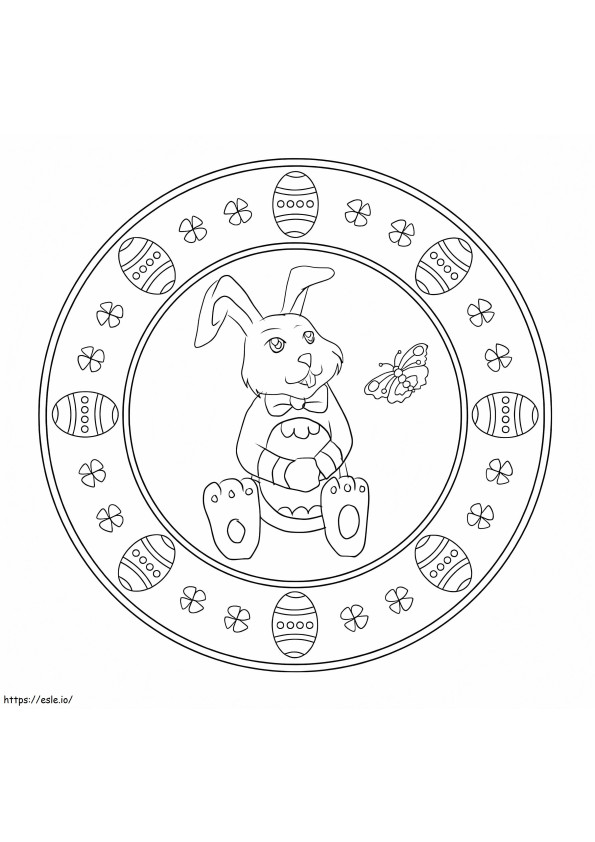 Rabbit Easter Mandala coloring page