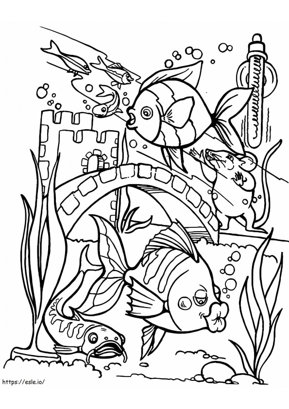 Amazing Aquarium coloring page
