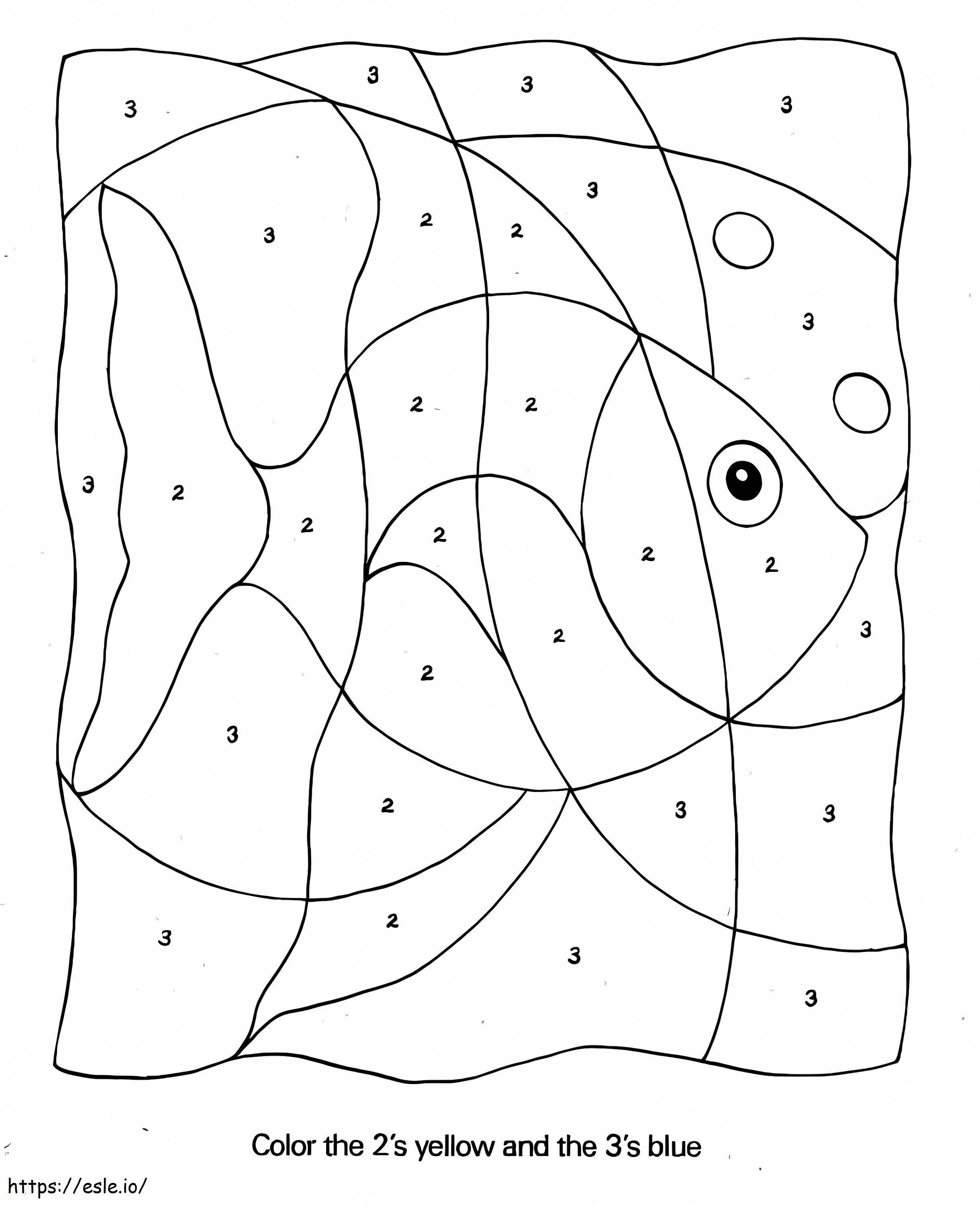 Simple Fish Color By Number coloring page