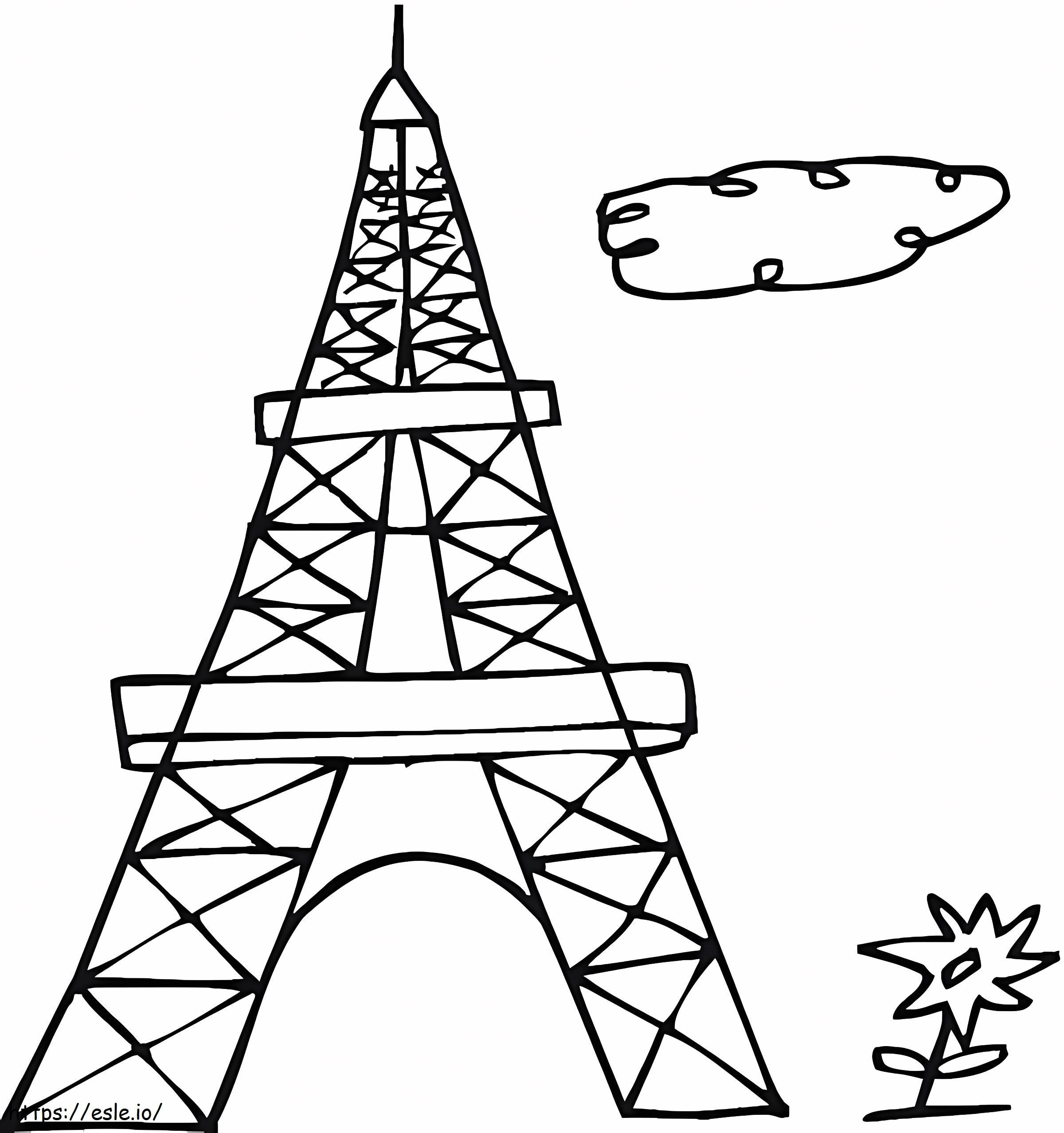 Yksinkertainen Eiffel-torni värityskuva