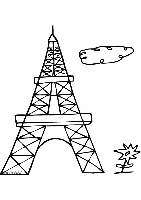 Coloriage Tour Eiffel simple à imprimer dessin