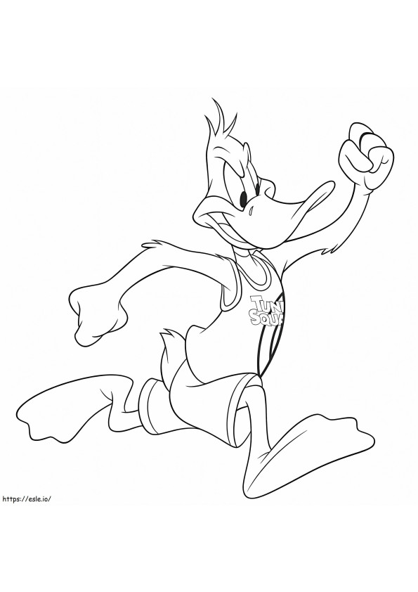 Daffy Duck aan het rennen kleurplaat