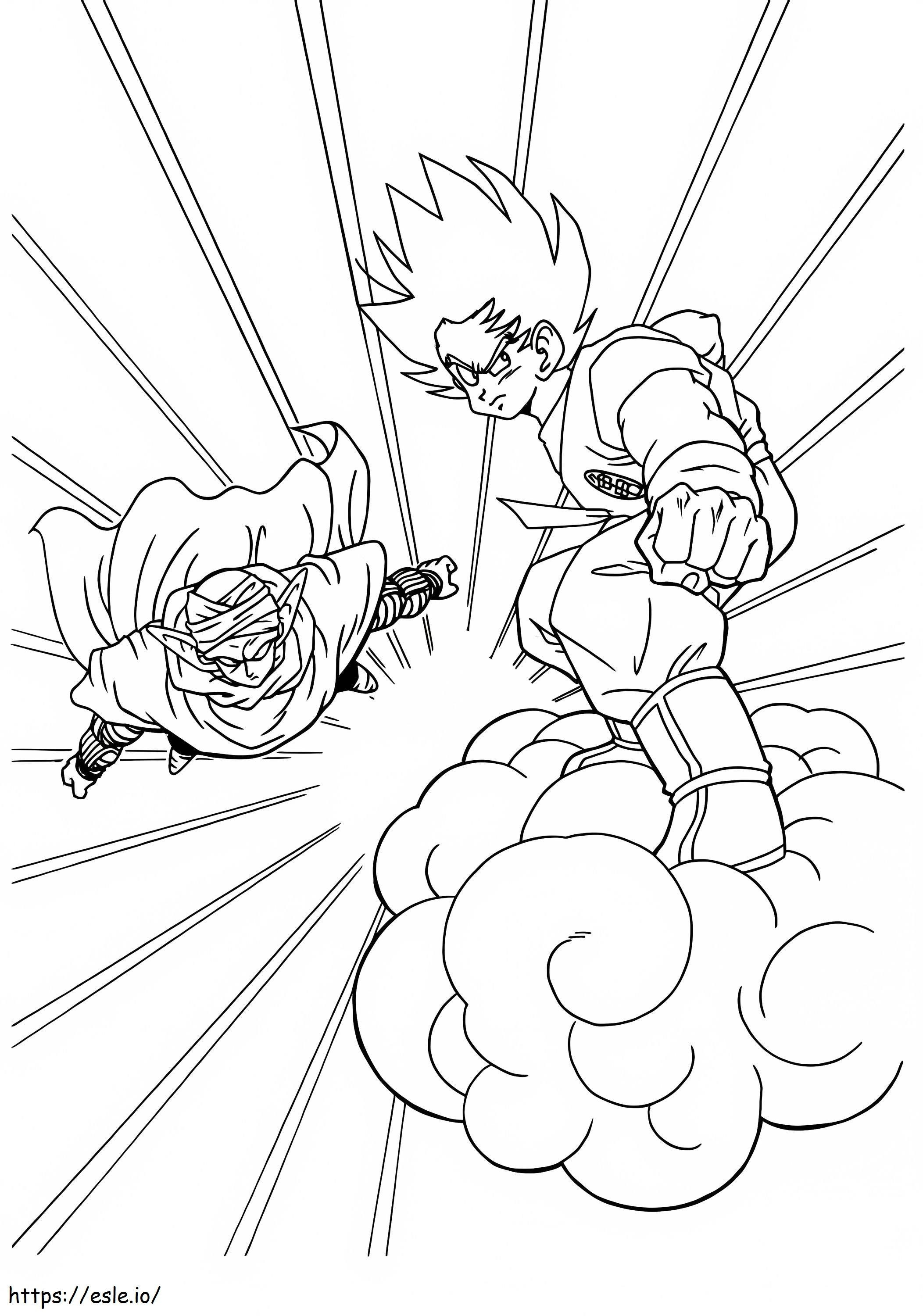 Son Goku și Piccolo de colorat