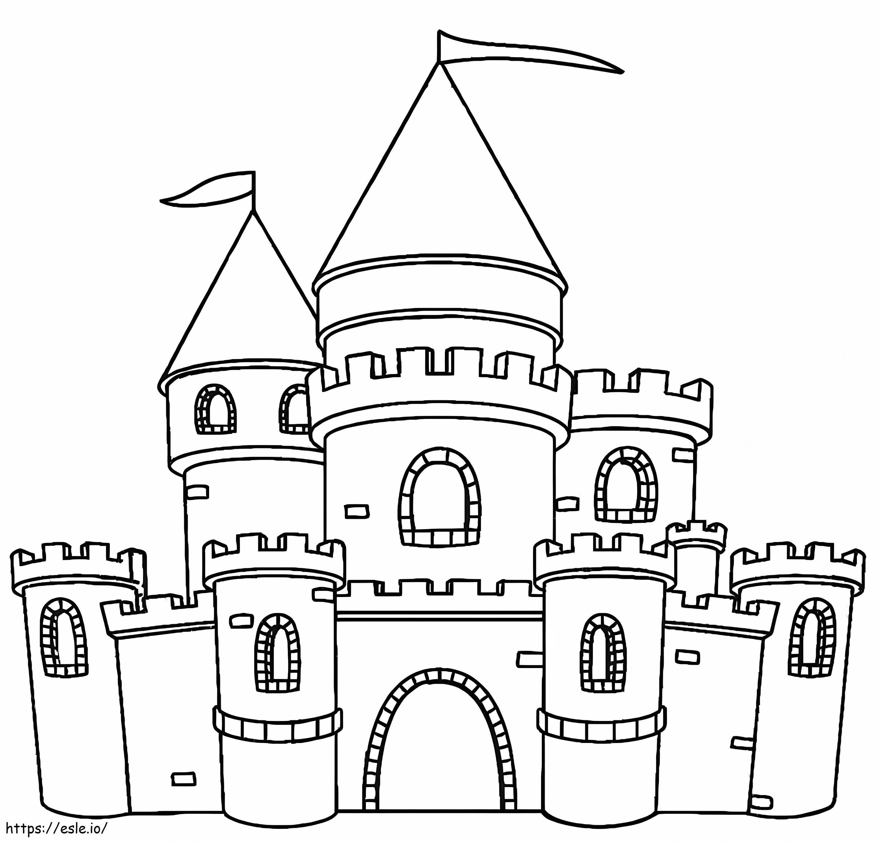 Coloriage Grand château à imprimer dessin