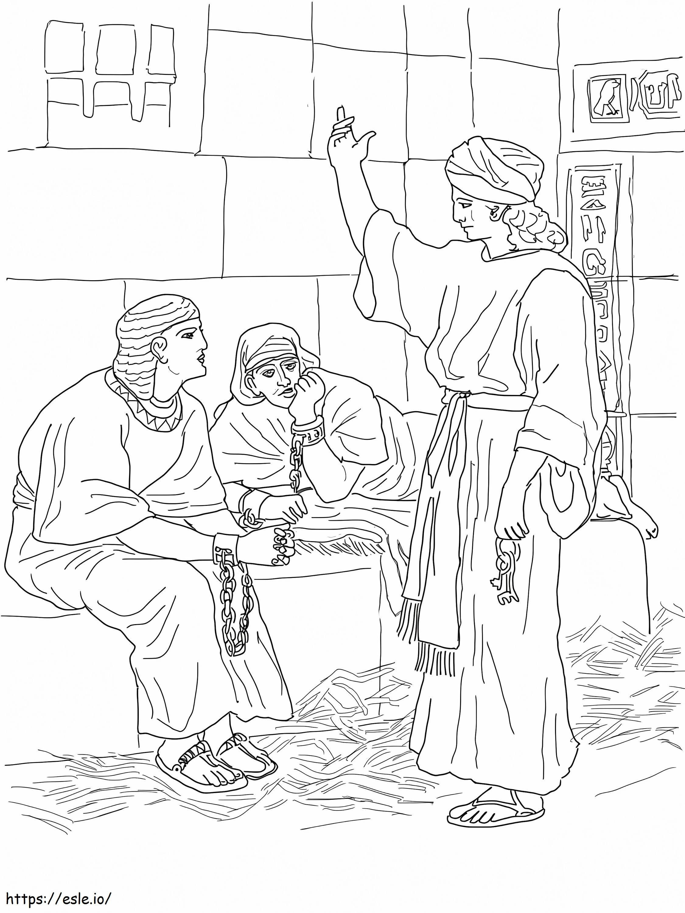 Joseph In Prison 1 coloring page