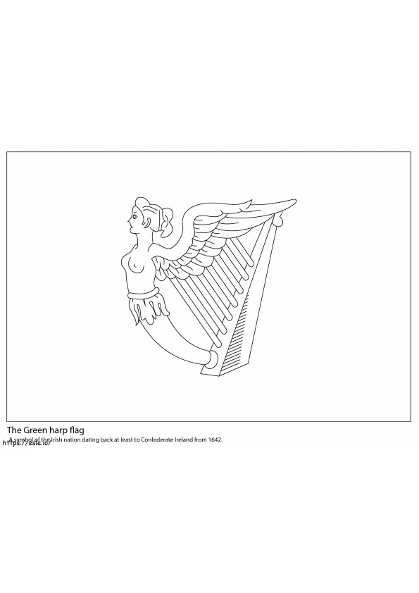 Coloriage Le drapeau de la harpe verte à imprimer dessin