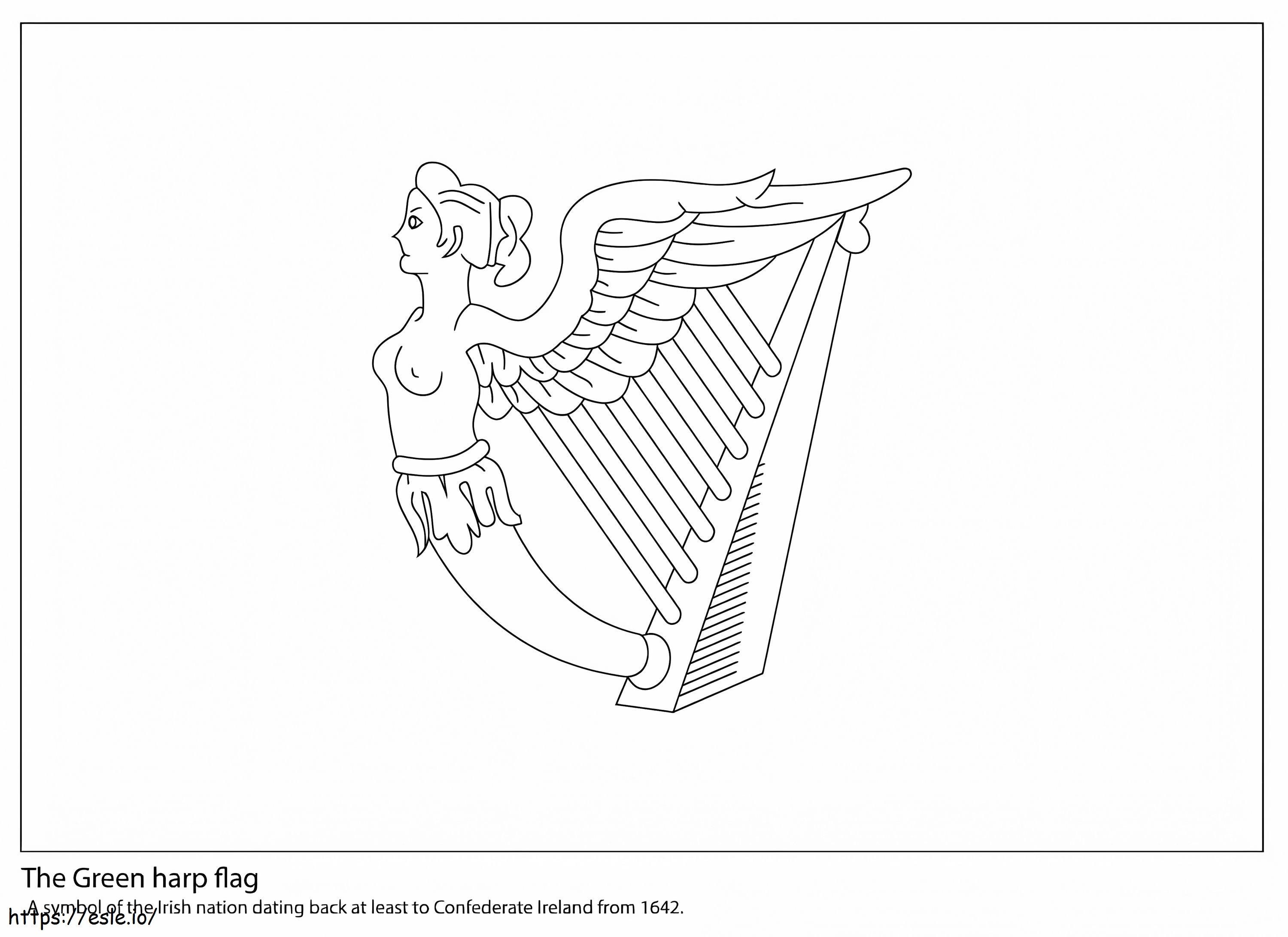 The Green Harp Flag Coloring Page - Free Printable
