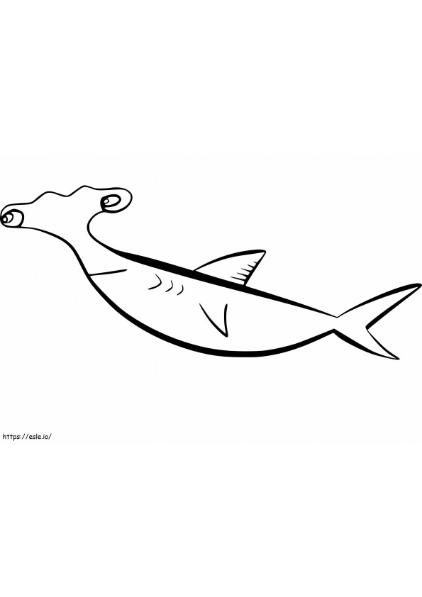 Coloriage Requin marteau drôle à imprimer dessin