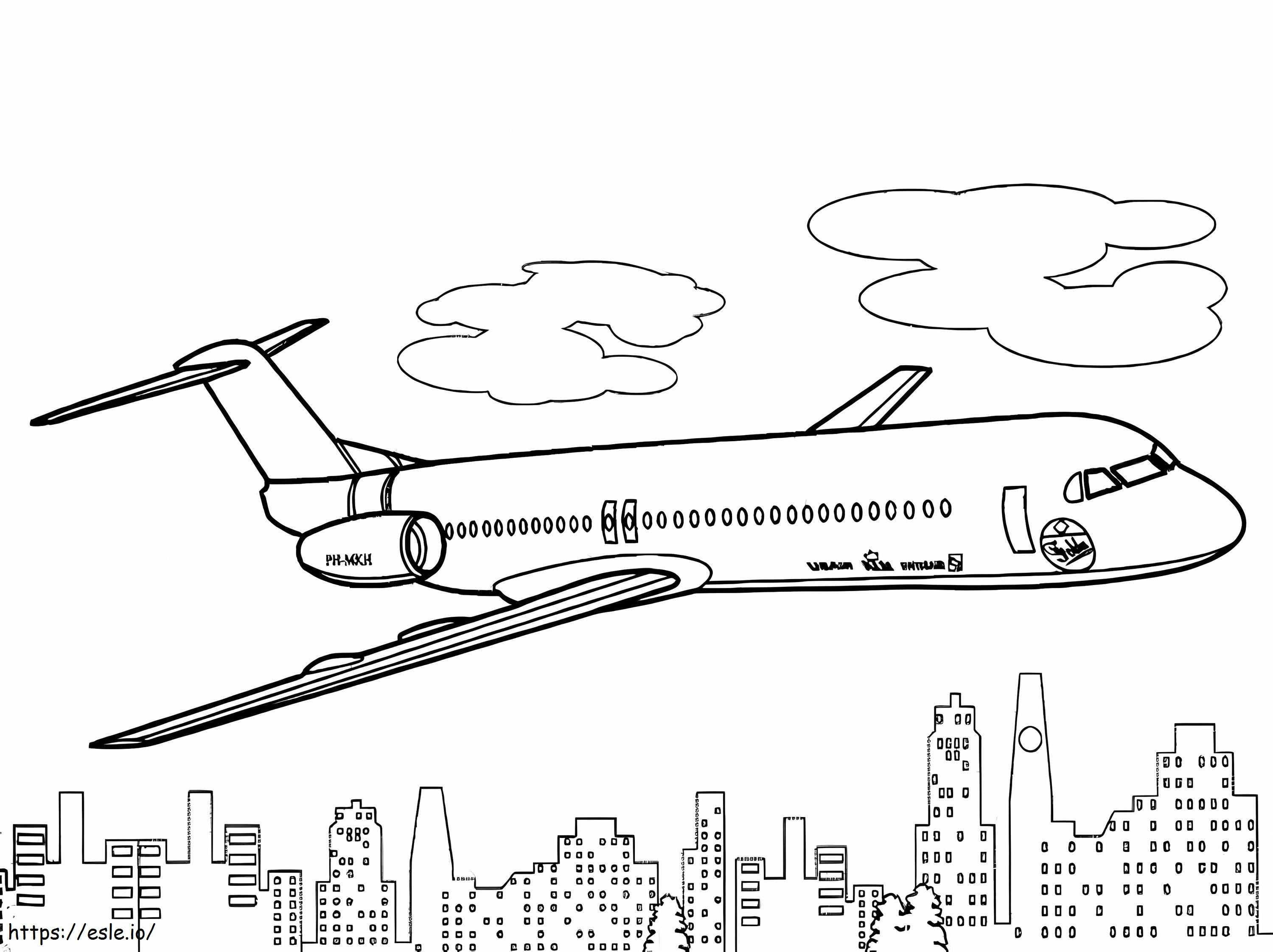 Airplane Flying coloring page