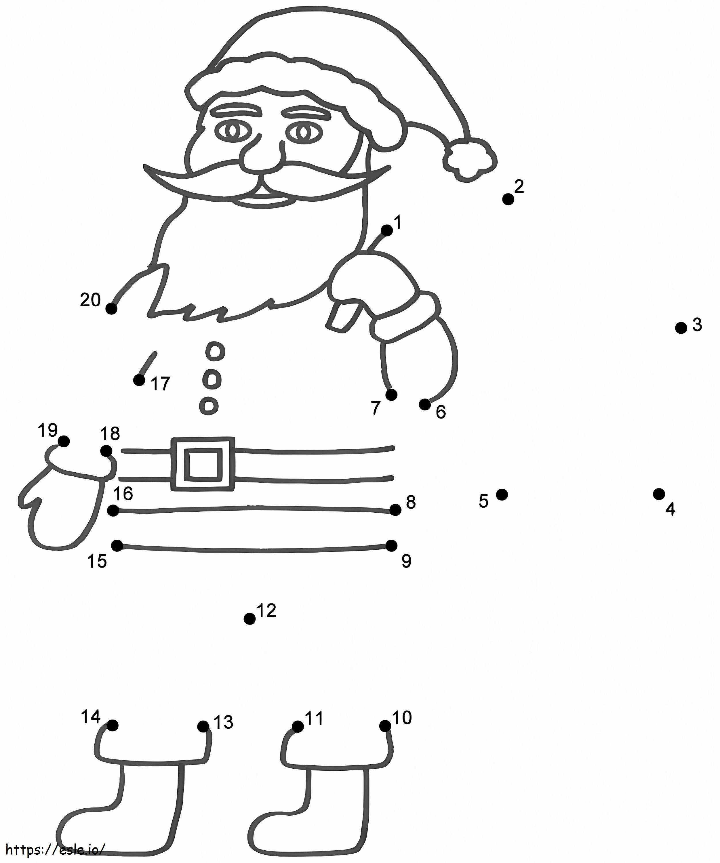 Easy Santa Claus Dot To Dots coloring page