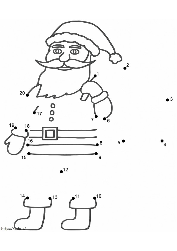 Easy Santa Claus Dot To Dots coloring page