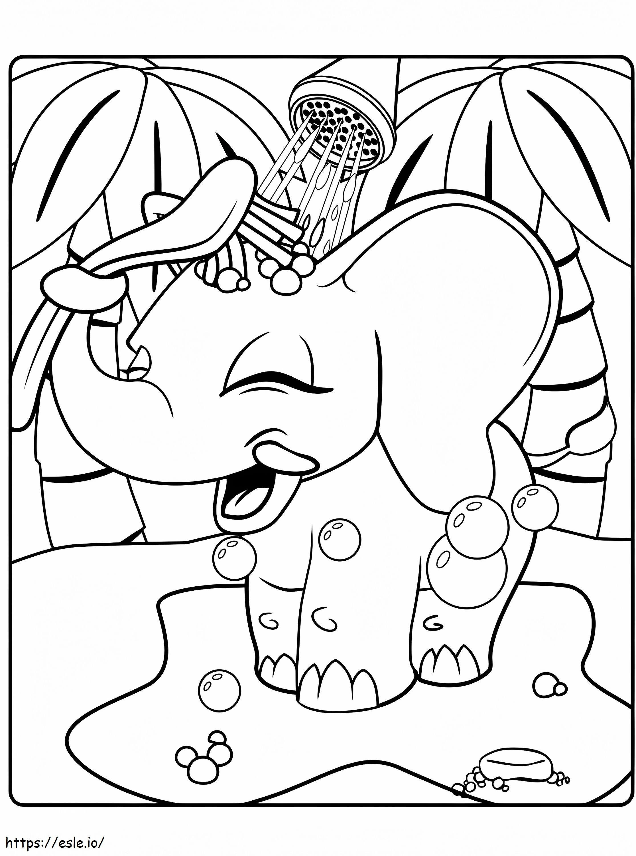 Coloriage Tuma l'éléphant Washimals à imprimer dessin