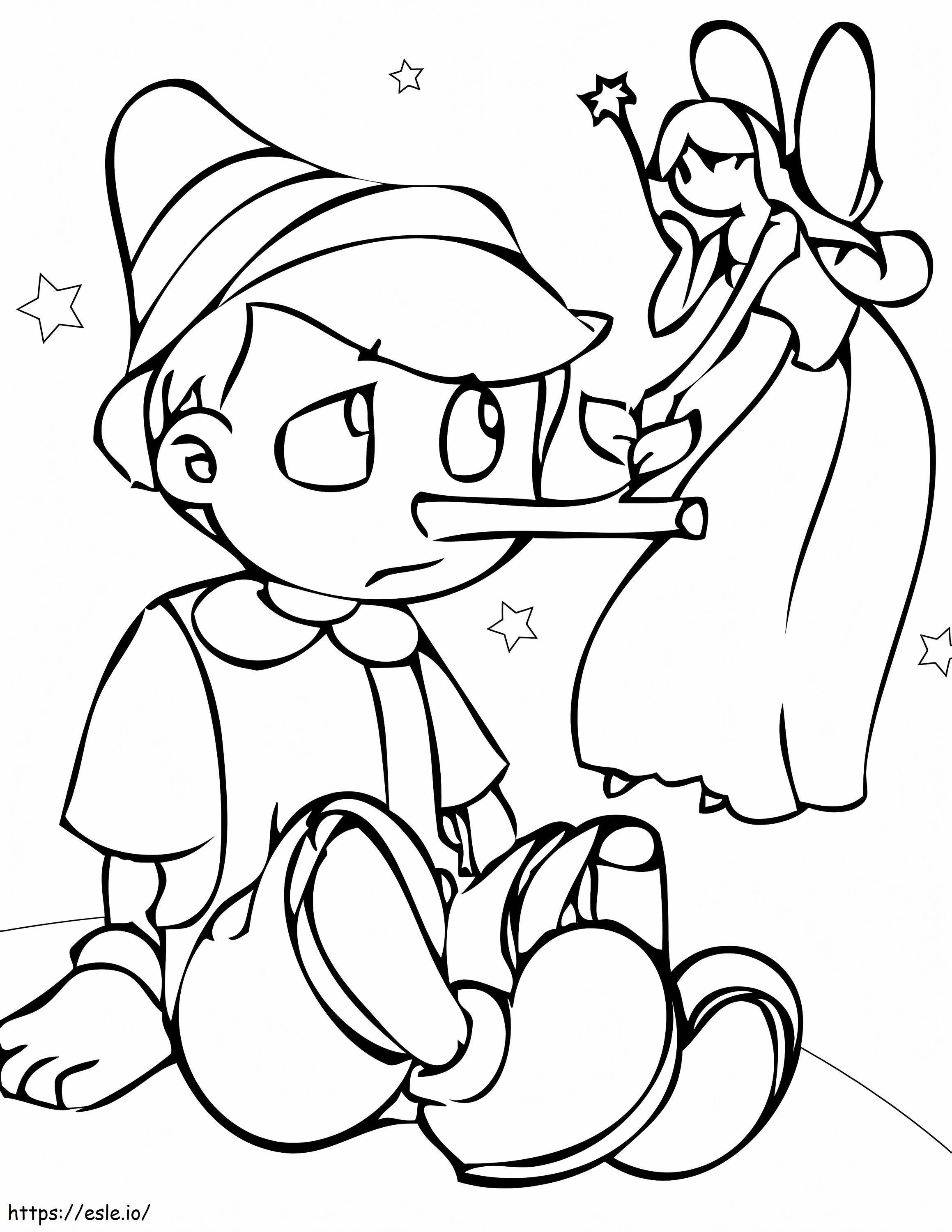 Pinocchio And Fairy coloring page