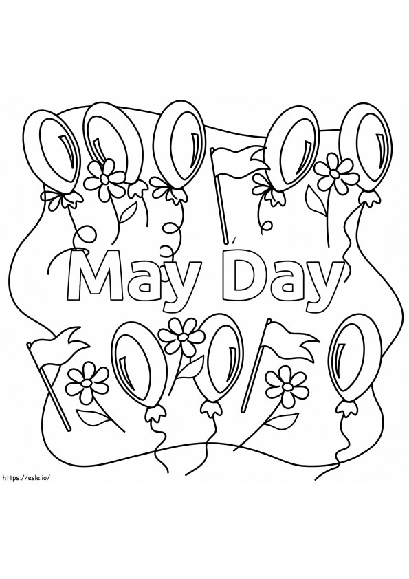 Coloriage Ballons pour le 1er mai à imprimer dessin