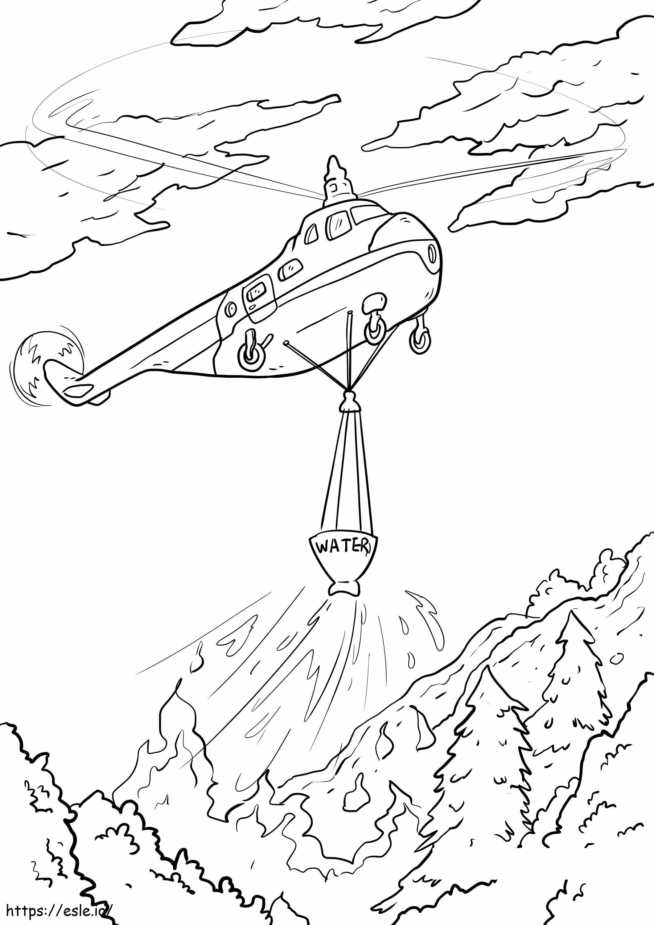 Firefighter Helicopter coloring page