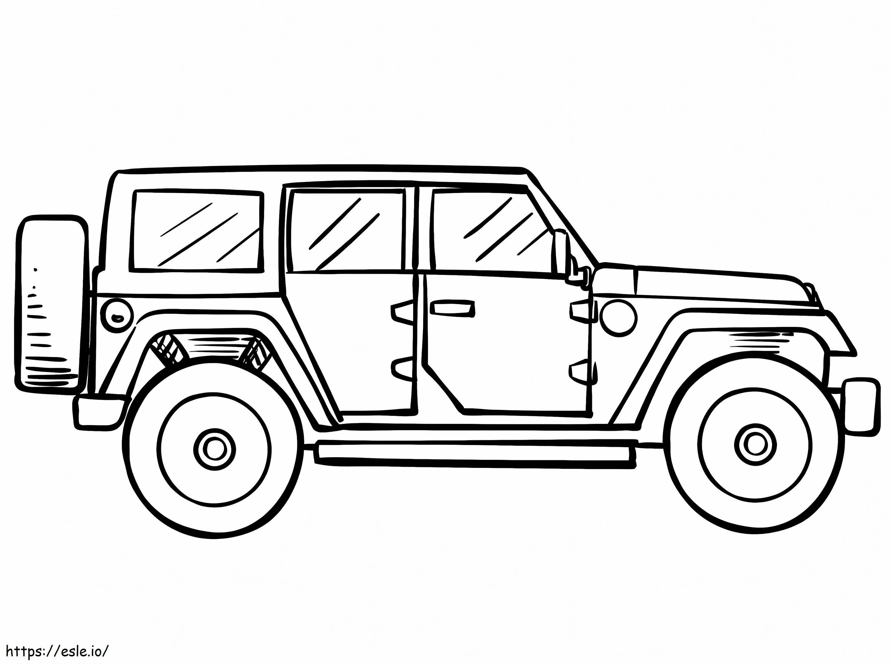 Jeeppi 1 värityskuva