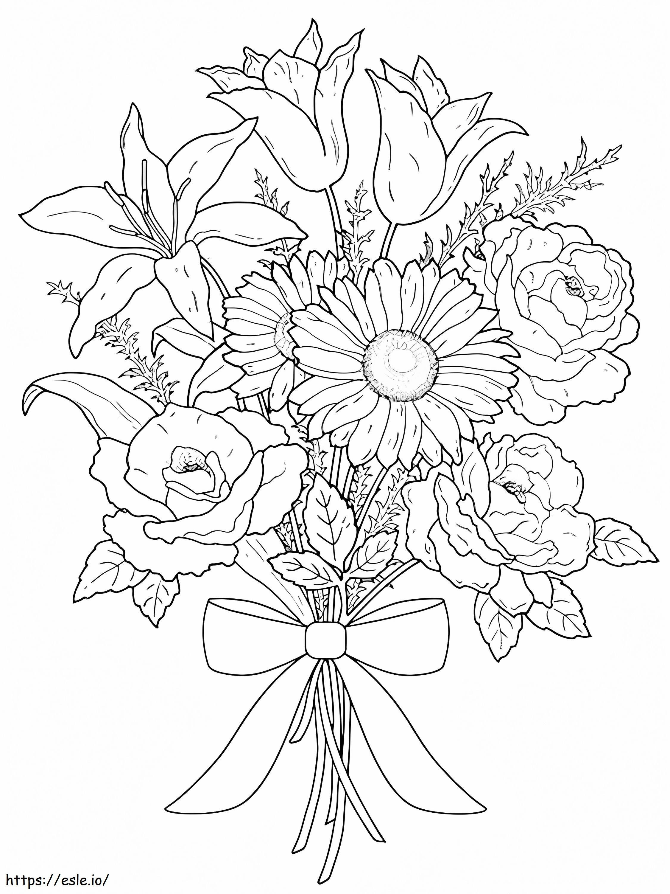 Impressive Bouquet coloring page